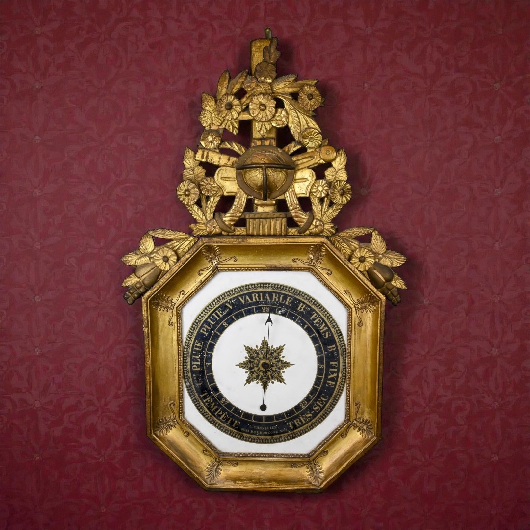 Barometro Periodo Napoleone III In Legno Dorato - Francia Metà XIX Secolo